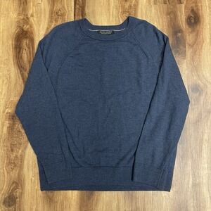 Banana Republic Italian Merino Yarn By Baruffa Crew Neck Blue Sweater Mens XL
